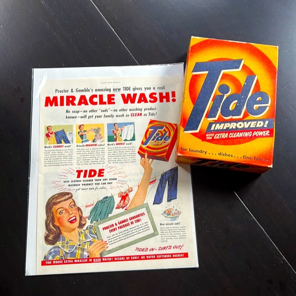 Vintage Tide Wash & Ad (pre-1960)